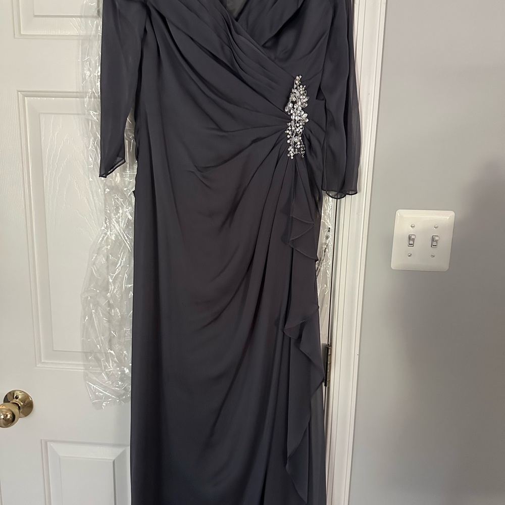 Jade Charcoal Gray Wedding Dress with Embellishments